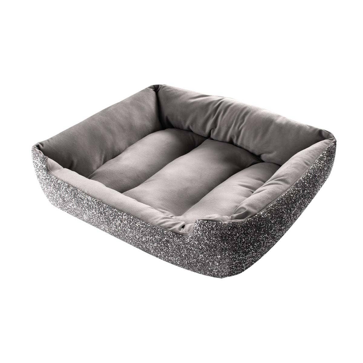 Rhinestone Dog Bed: Small / Charcoal