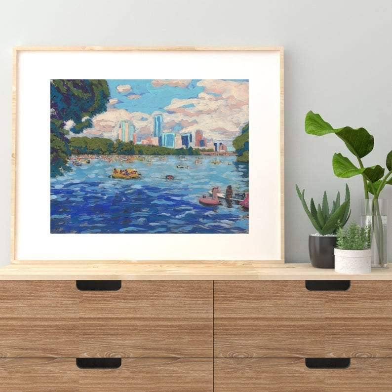 El Baker Art - Lady Bird Lake Austin Print - 8×10