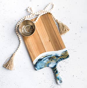 Lynn & Liana Designs - Resin Cheese board / Charcuterie Board - Large 10"x20" - Merlot