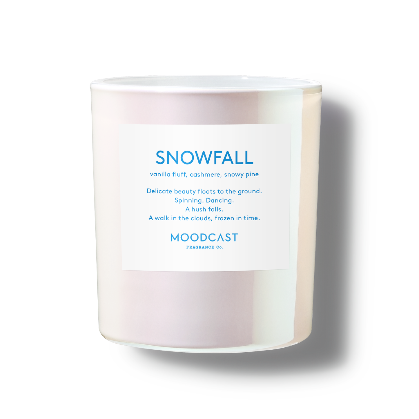 Moodcast Fragrance Co. - FREE SHIPPING (CONTINENTAL US) - SEASONAL - Snowfall - Pearlescent 8oz Coconut Wax Candle