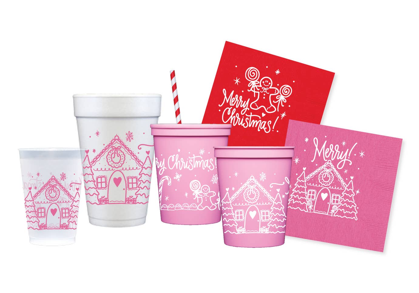Natalie Chang - Gingerbread | Christmas Cups & Napkins (ALL) - FOAM Cups (10 per package)