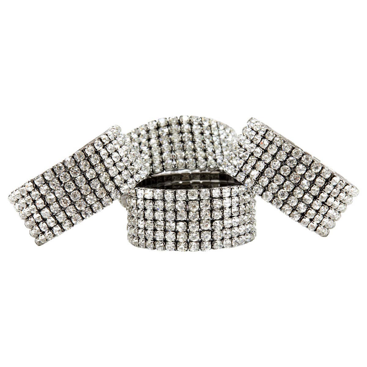 Rhinestone Elastic Napkin Ring (Set of 4): Red