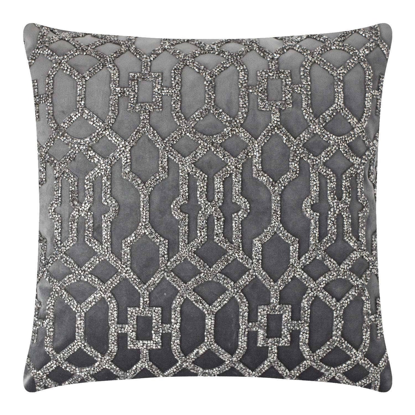 Rhinestone Lattice Pillow: 20x20 / Charcoal
