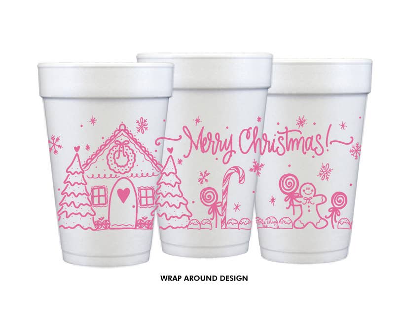 Natalie Chang - Gingerbread | Christmas Cups & Napkins (ALL) - FOAM Cups (10 per package)