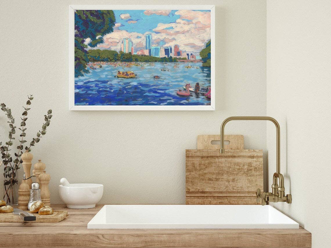El Baker Art - Lady Bird Lake Austin Print - 8×10