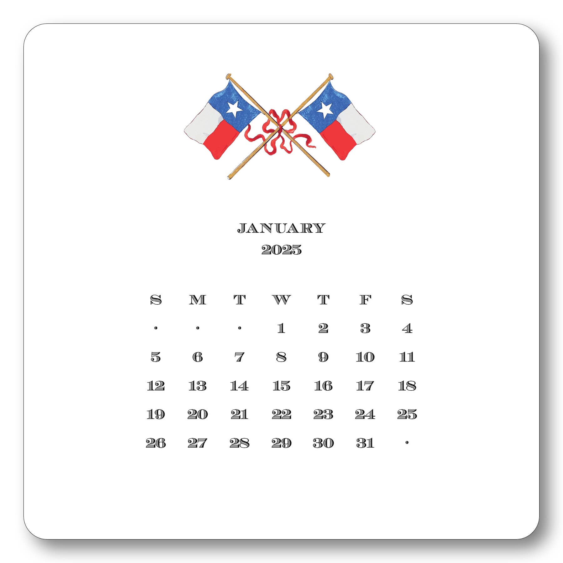 Maison de Papier - 2025 Texas Calendar with Easel – Breed and Co. maison-de-papier-2025-texas-calendar-with-easel-breed-and-co