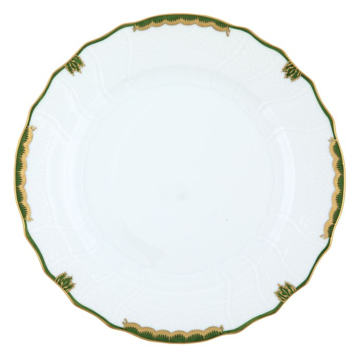 HEREND PRINCESS VICTORIA DARK GREEN DINNER PLATE