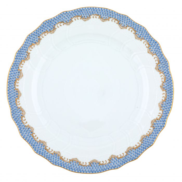 Light Blue Fishscale Dinner Plate