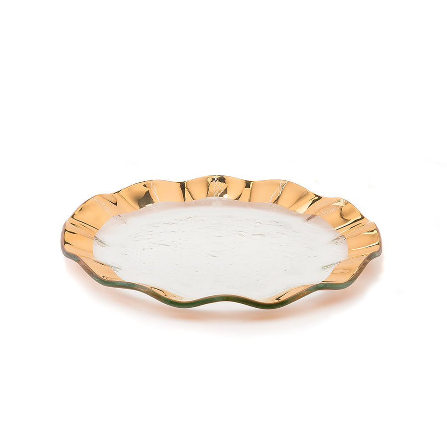 Ruffle Gold Salad Plate