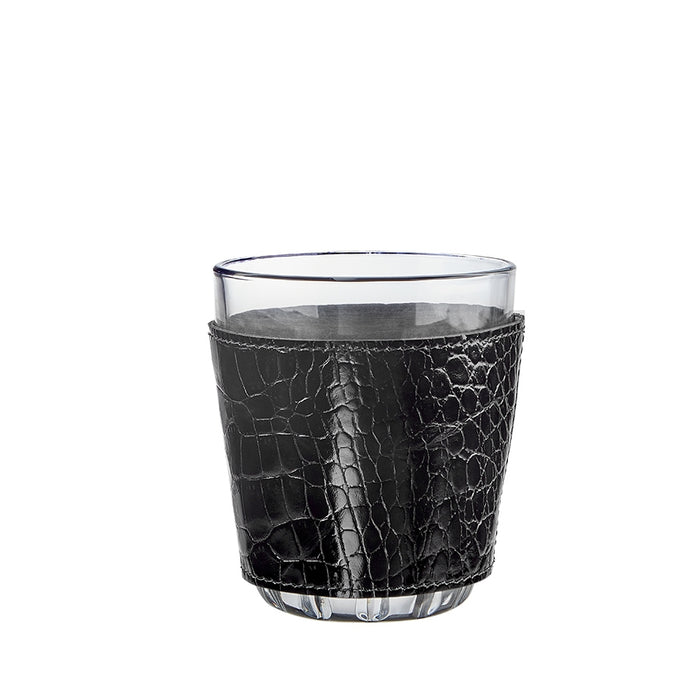 Leather Wrapped Glass Set Of 2