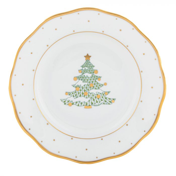 HEREND CHRISTMAS TREE DESSERT PLATE