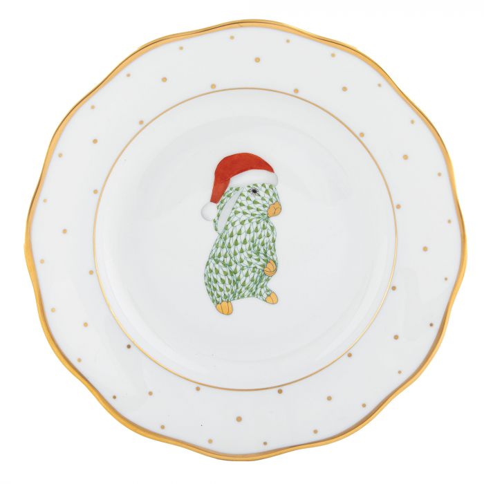 HEREND SANTA BUNNY DESSERT PLATE