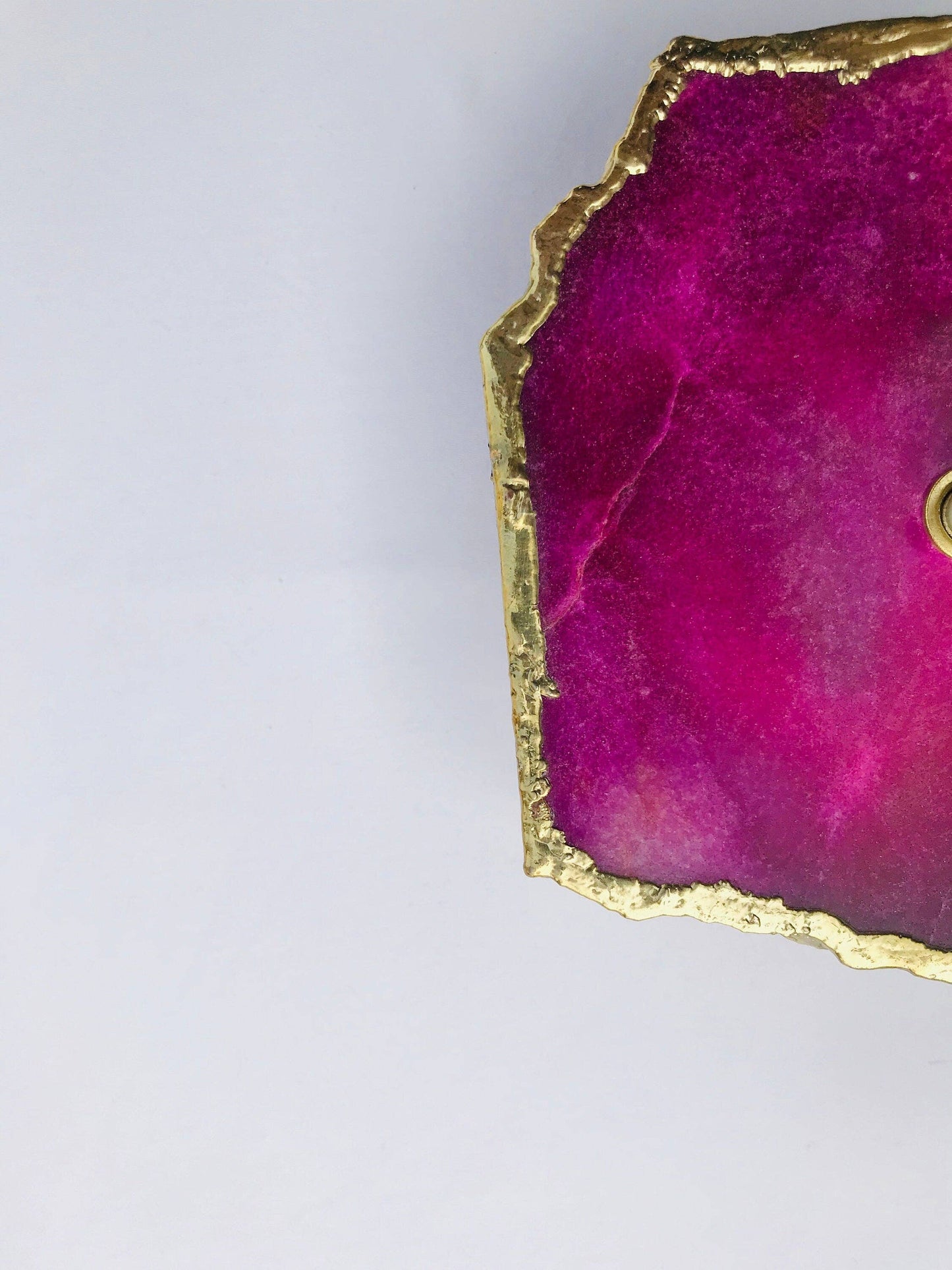 The Tangerine Store - Magenta Agate Aventurine Wall/Desk Clock/Personalised Momento - Silver / No