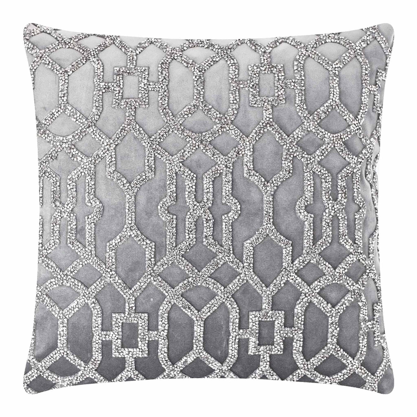 Rhinestone Lattice Pillow: 20x20 / Charcoal