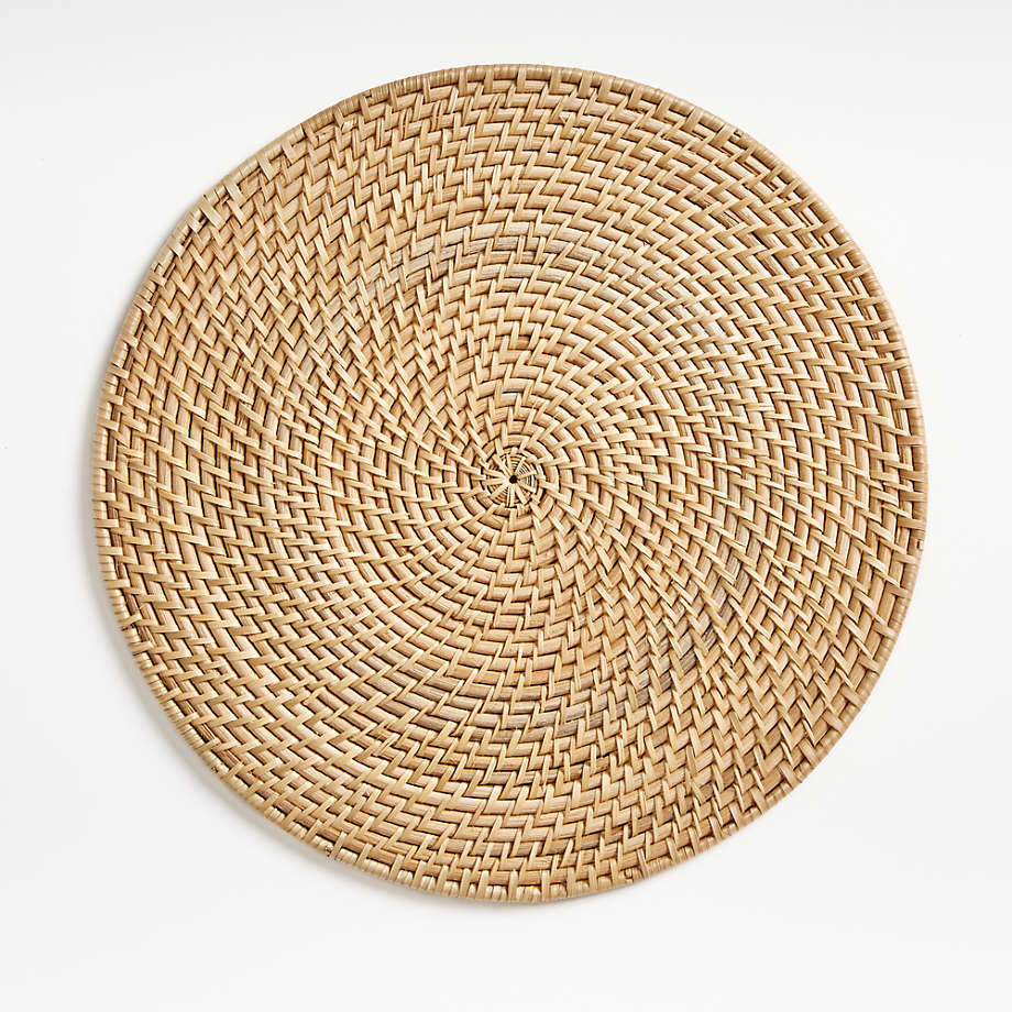 Rattan Placemats 15in Round Natural