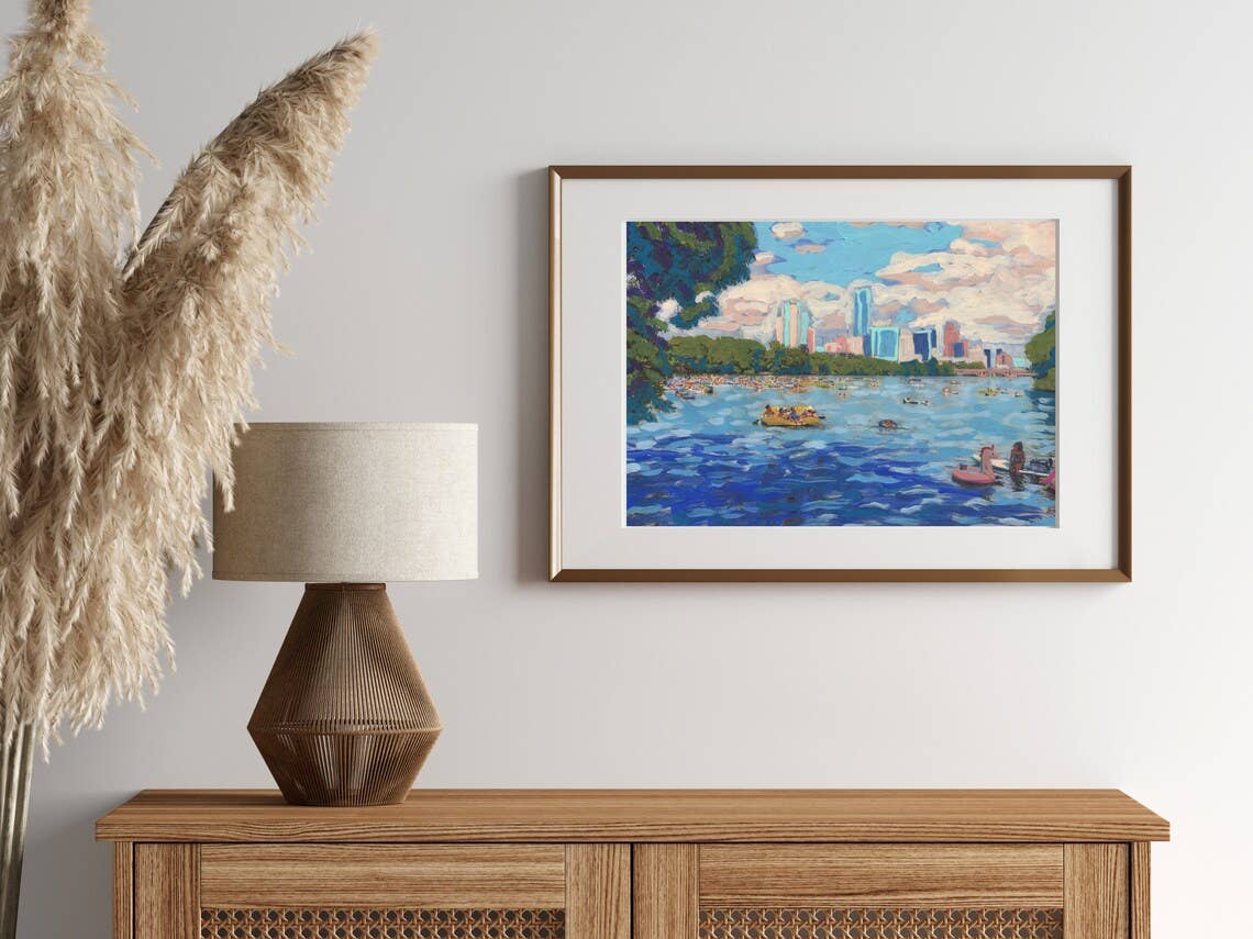 El Baker Art - Lady Bird Lake Austin Print - 8×10
