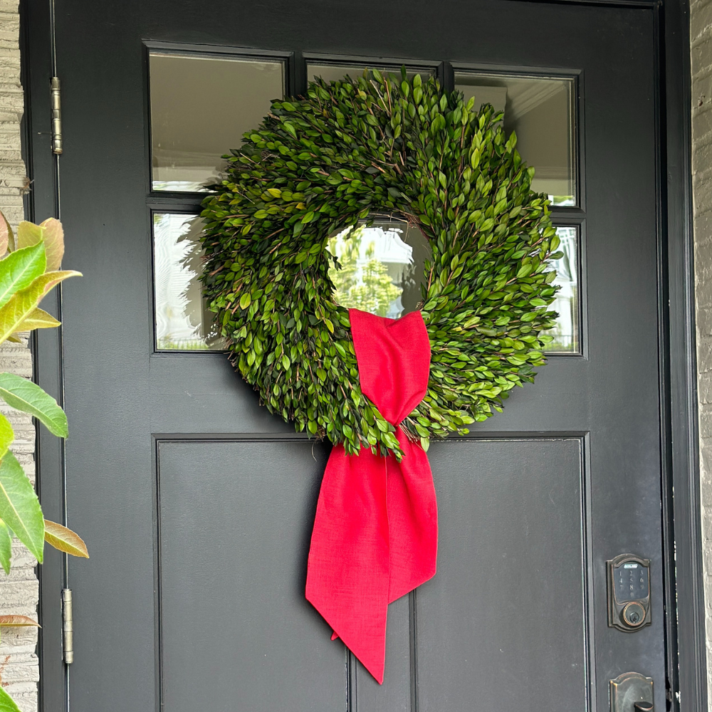 Arte Italica & Crown Linen Designs - Merry Christmas Velvet Sash - New Holiday/Christmas