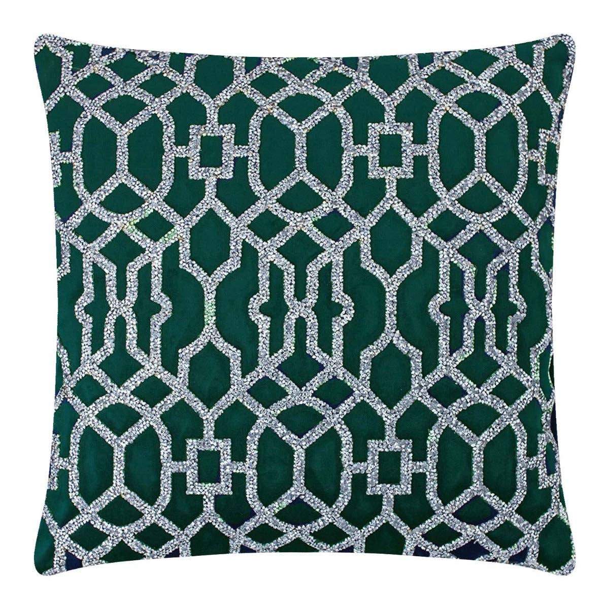 Rhinestone Lattice Pillow: 20x20 / Charcoal