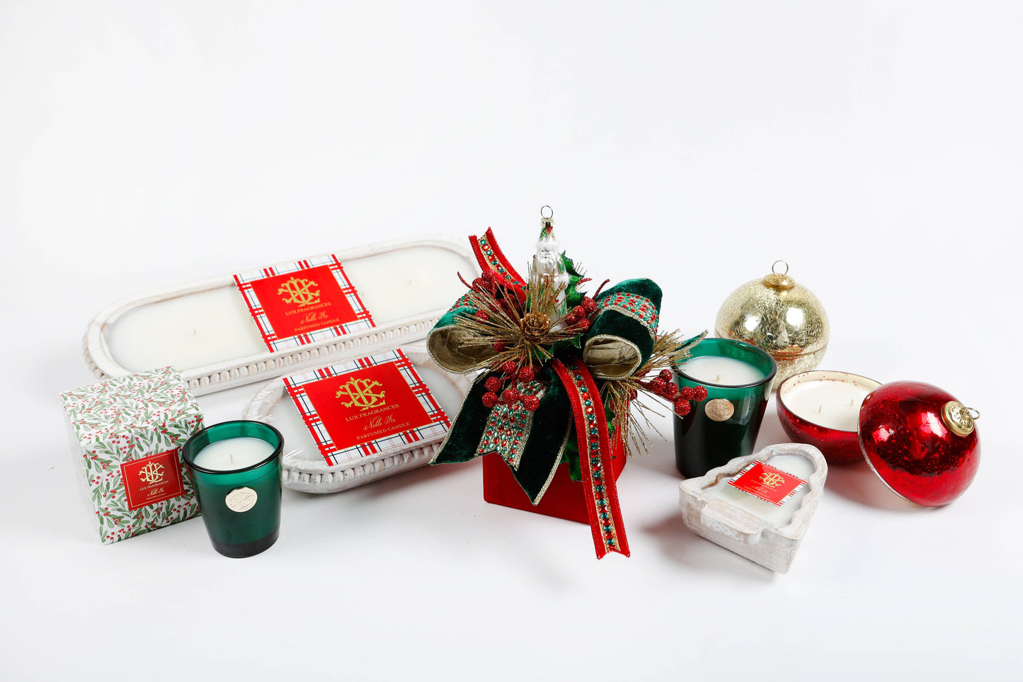 LUX FRAGRANCES - Noble Fir Gold Glass Ornament Candle