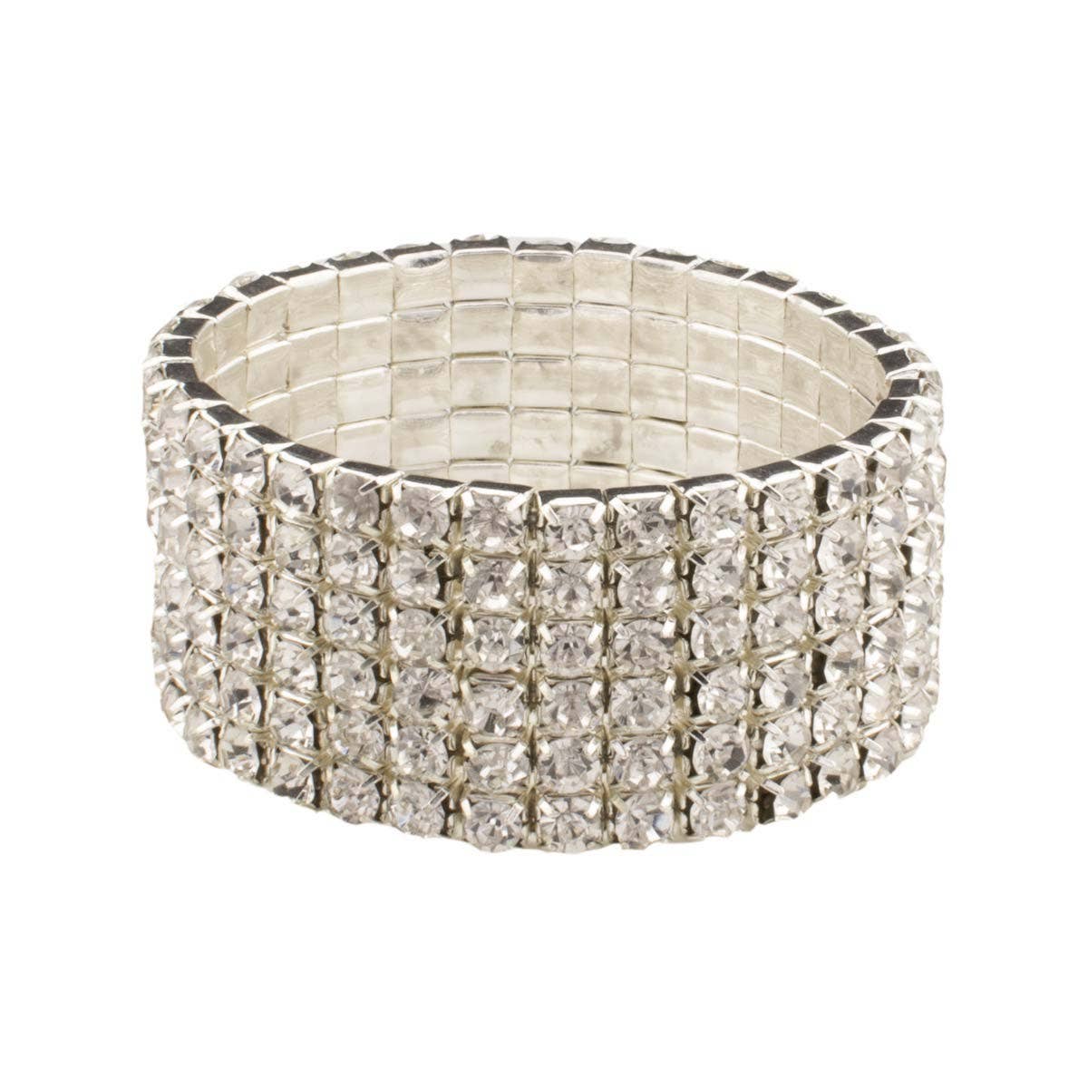 Rhinestone Elastic Napkin Ring (Set of 4): Red