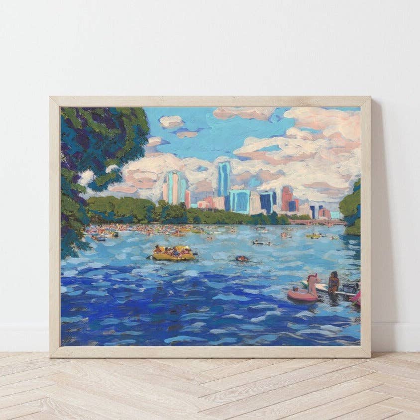 El Baker Art - Lady Bird Lake Austin Print - 8×10
