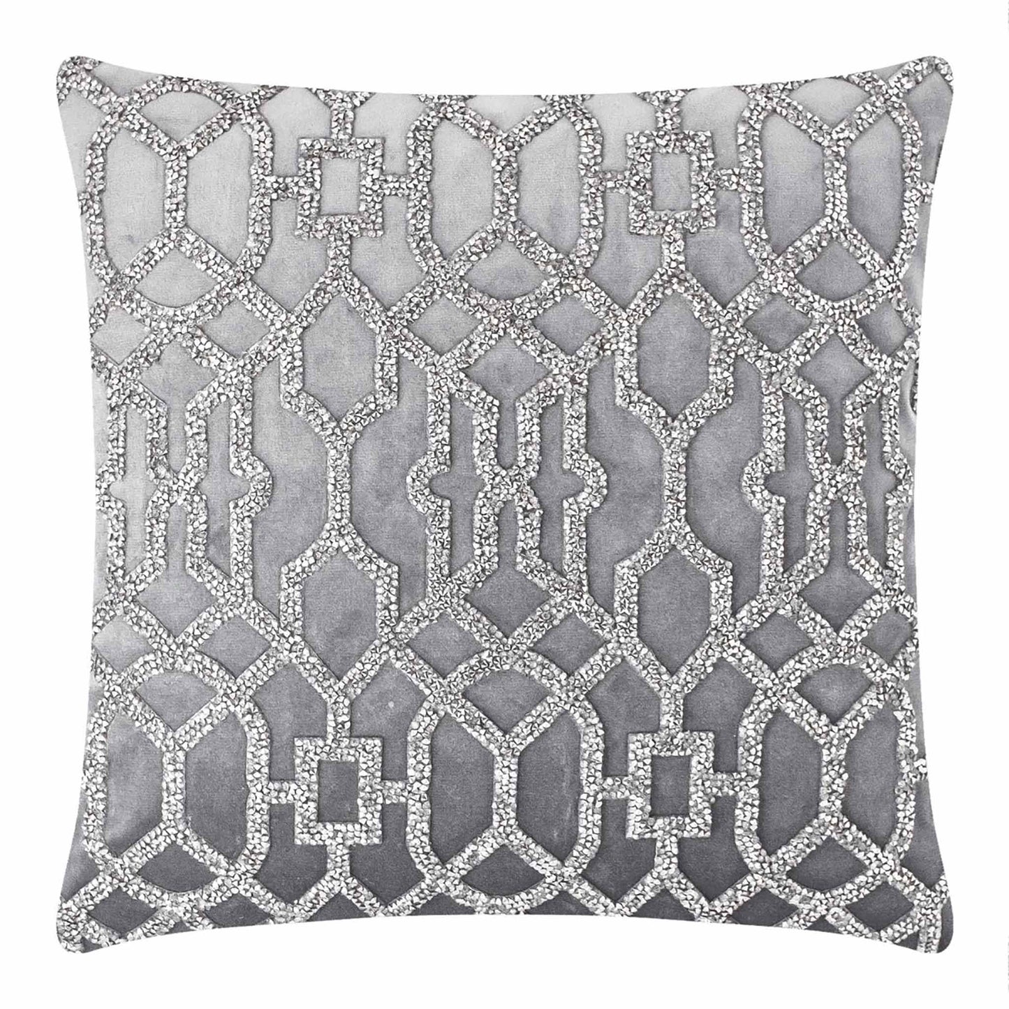 Rhinestone Lattice Pillow: 20x20 / Charcoal