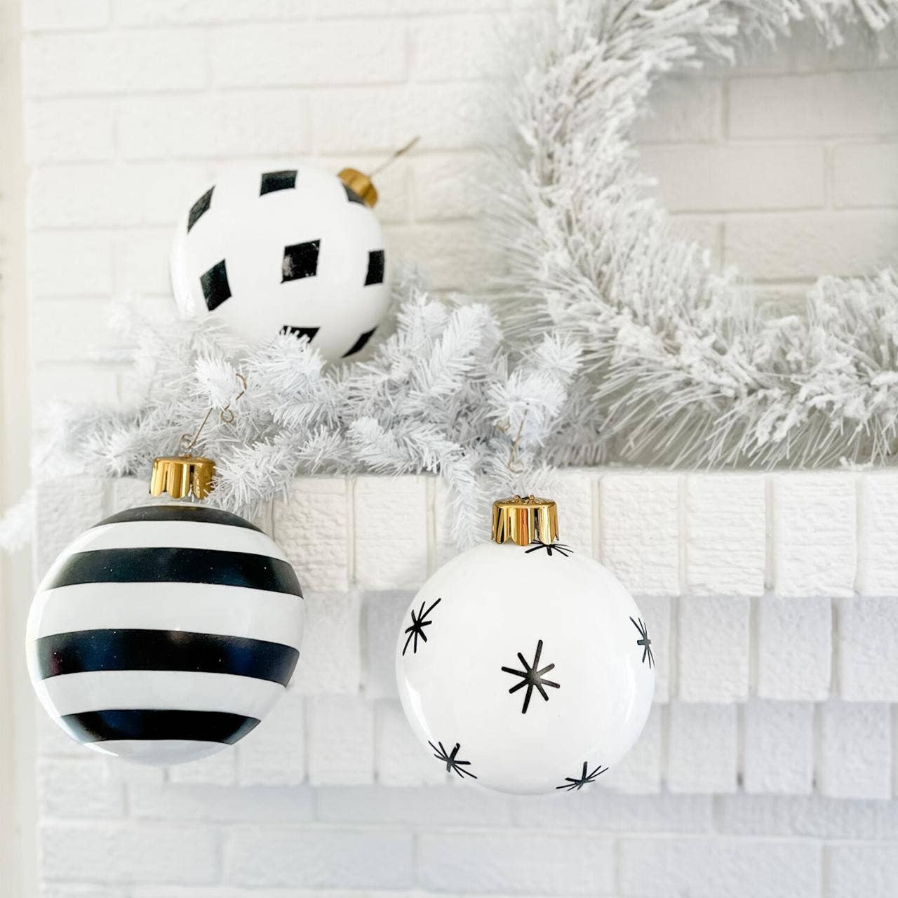 Holiball - 8" Mini Black and White Trio