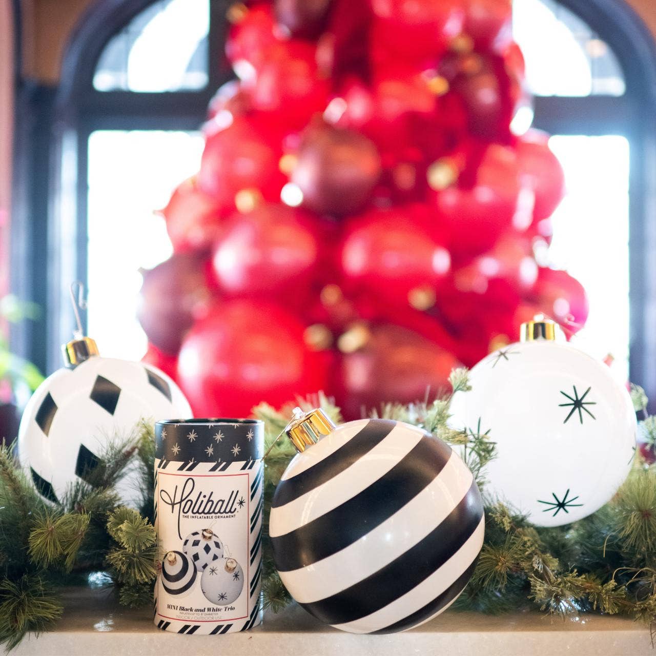 Holiball - 8" Mini Black and White Trio