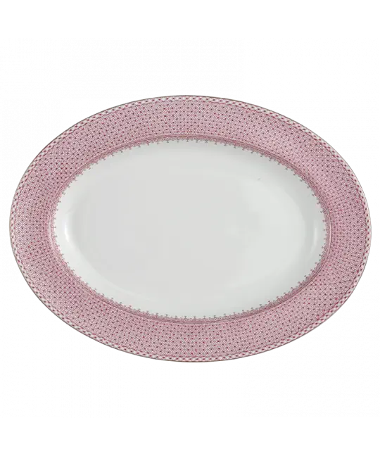 MOTTAHEDEH LACE PINK OVAL PLATTER