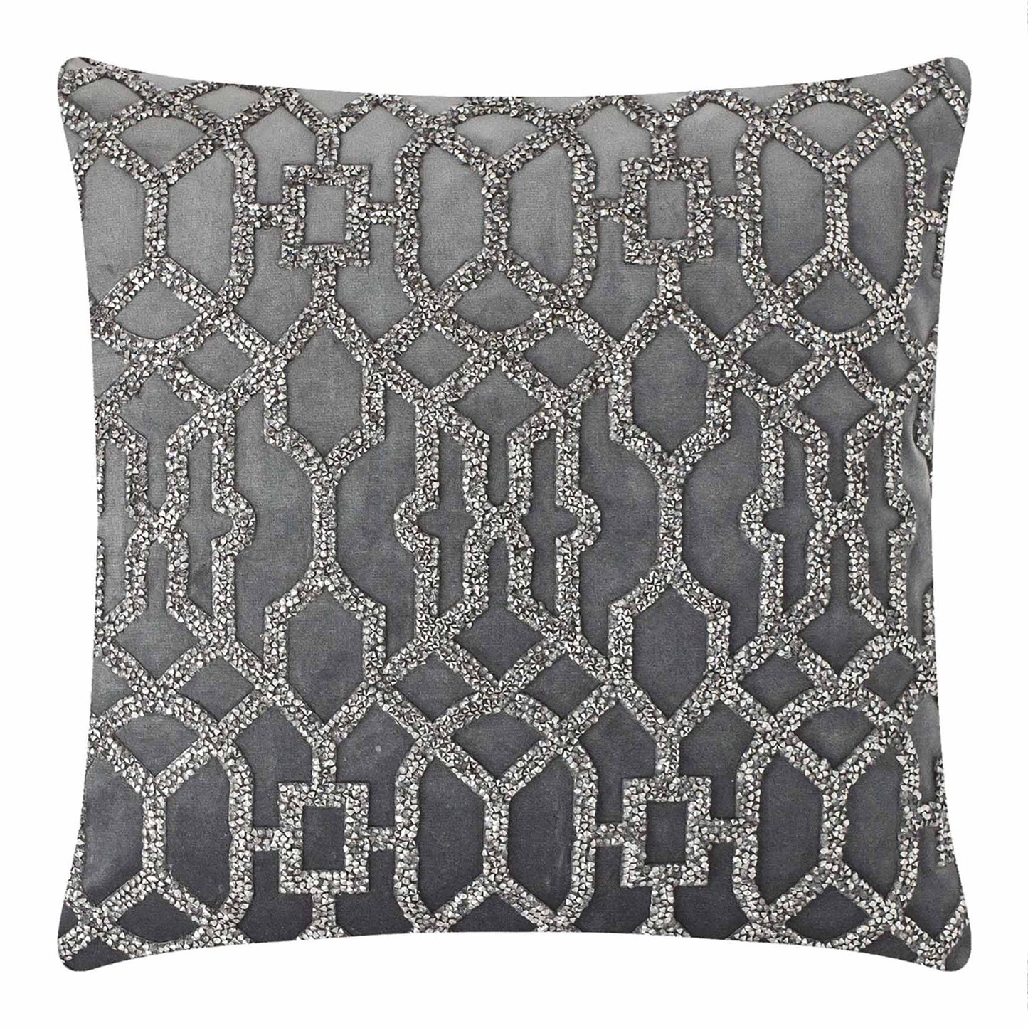 Rhinestone Lattice Pillow: 20x20 / Charcoal