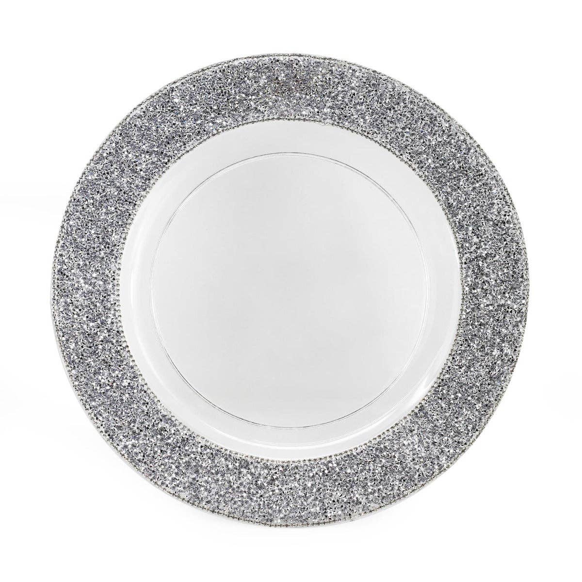 Luminous Rhinestone Charger Plate: Clear