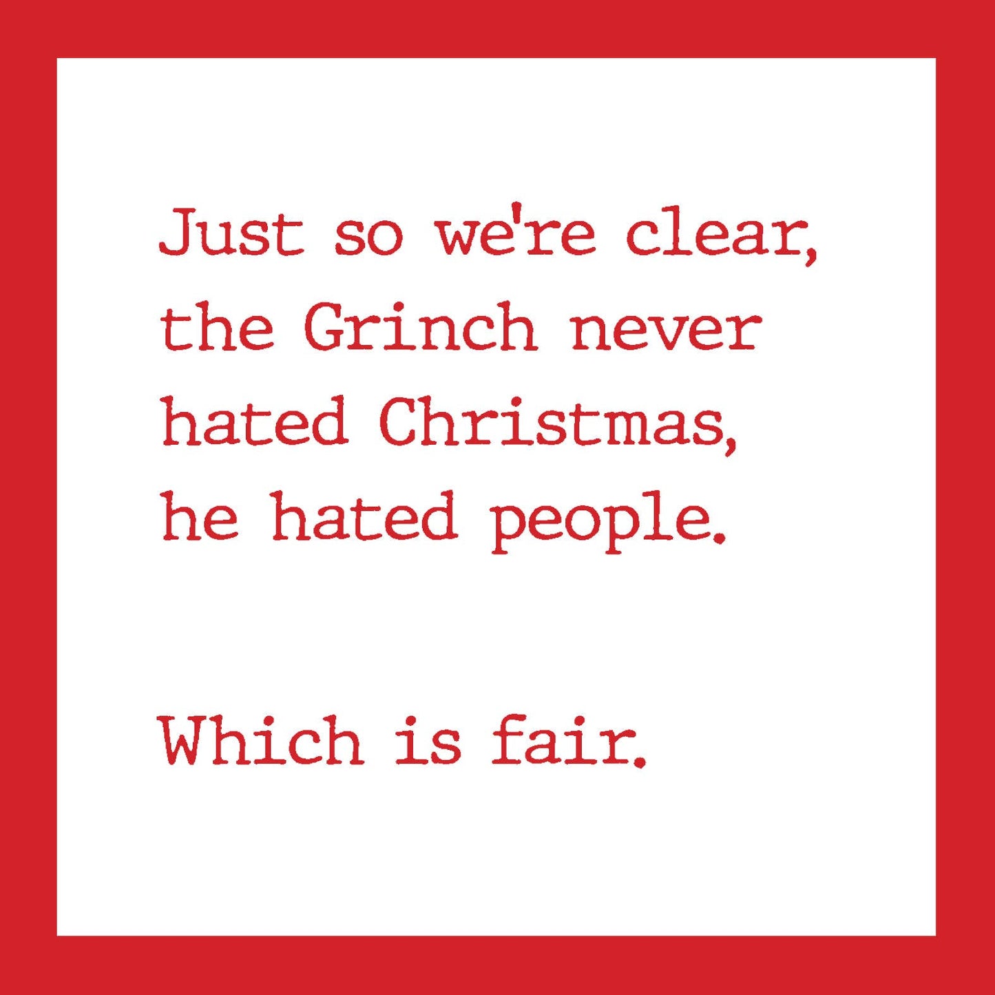 Drinks on Me - CARD Xmas Grinch