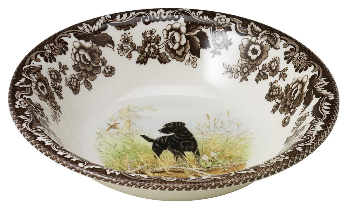 Woodland Ascot Black Lab Cereal Bowl 8"