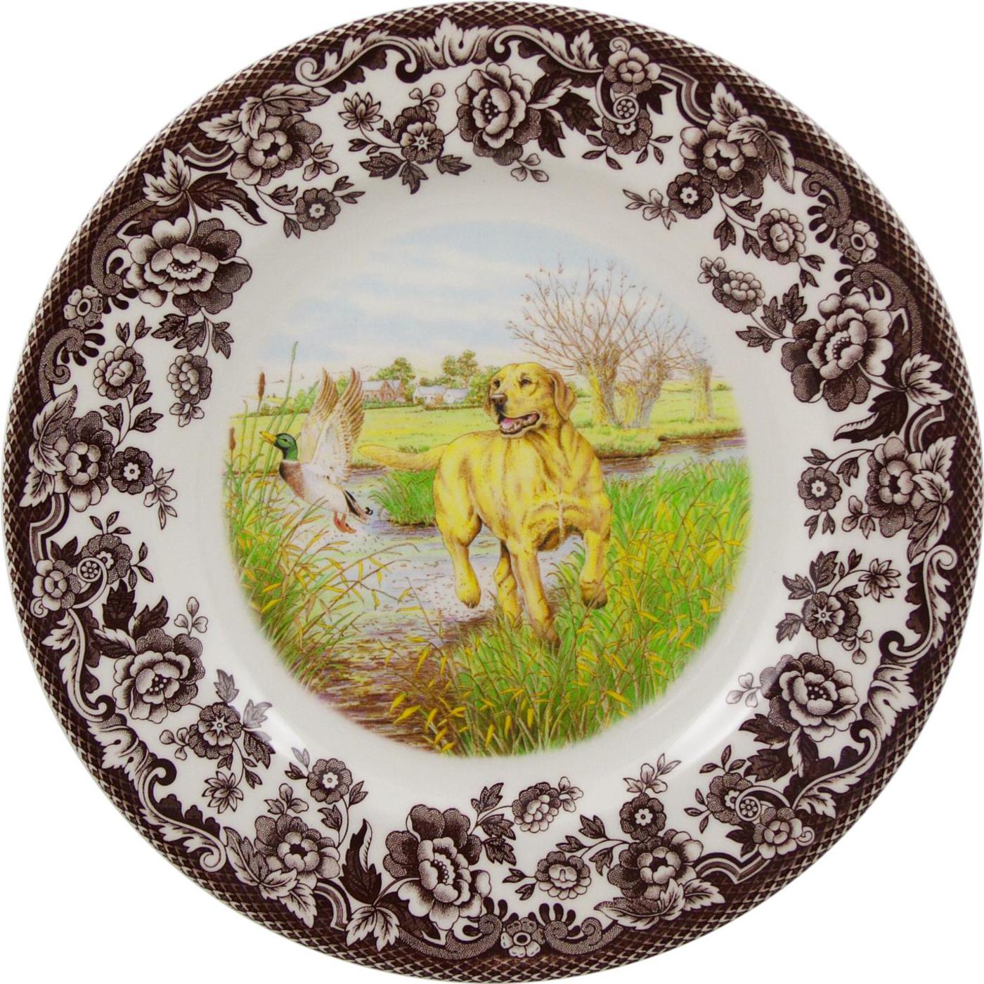 Woodland Yellow Lab Dinner Plate