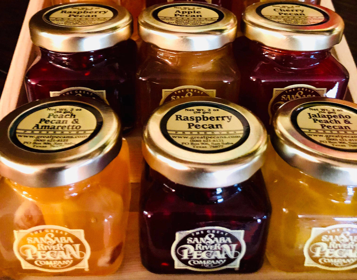 THE GREAT SAN SABA RIVER PECAN CO - Mixed Case of MINI 2oz Preserves