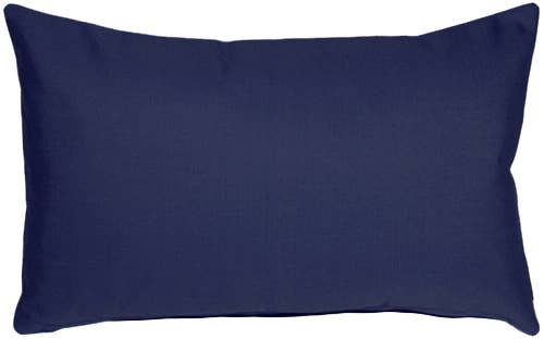 Pillow Decor - 12" x 19" Navy Blue Sunbrella Outdoor Lumbar Pillow