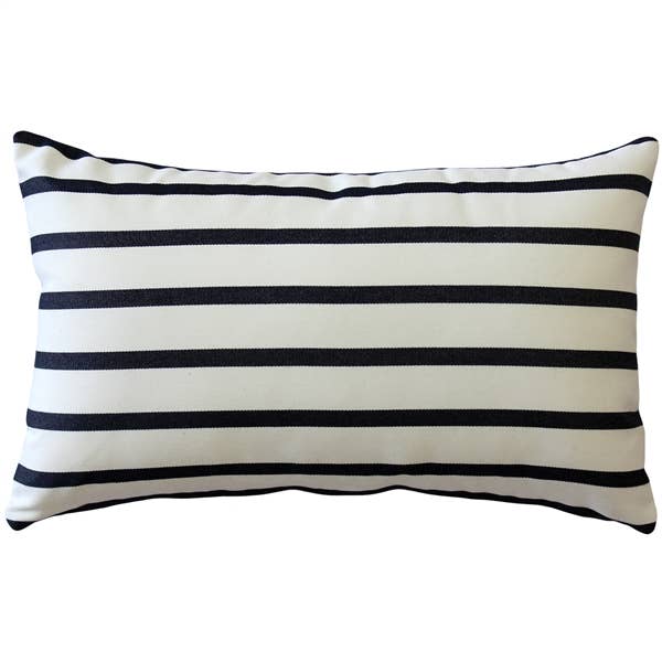 Pillow Decor - 12" x 19" Lido Indigo Sunbrella Outdoor Lumbar Pillow