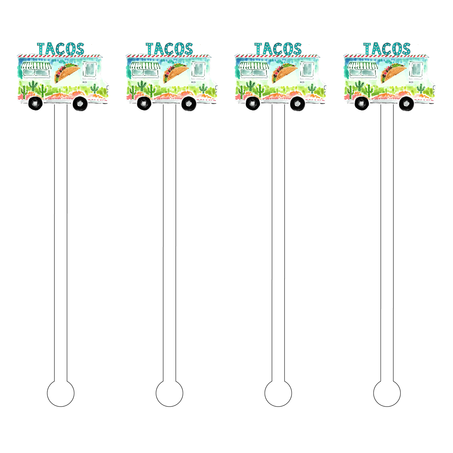 ACRYLIC STICKS, LLC - ACRYLIC STICKS X EH TACO TRUCK ACRYLIC STIR STICKS