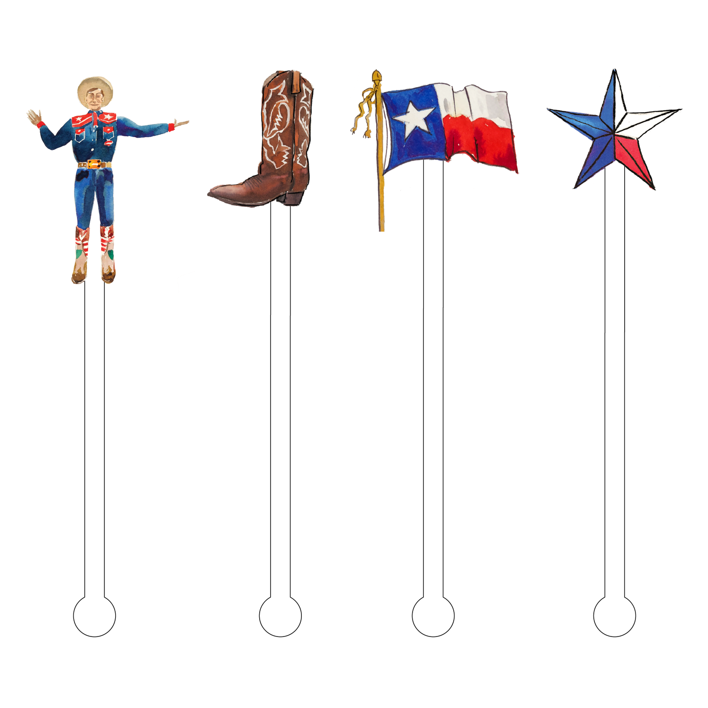 ACRYLIC STICKS, LLC - DEEP IN THE HEART OF TEXAS ACRYLIC STIR STICKS COMBO