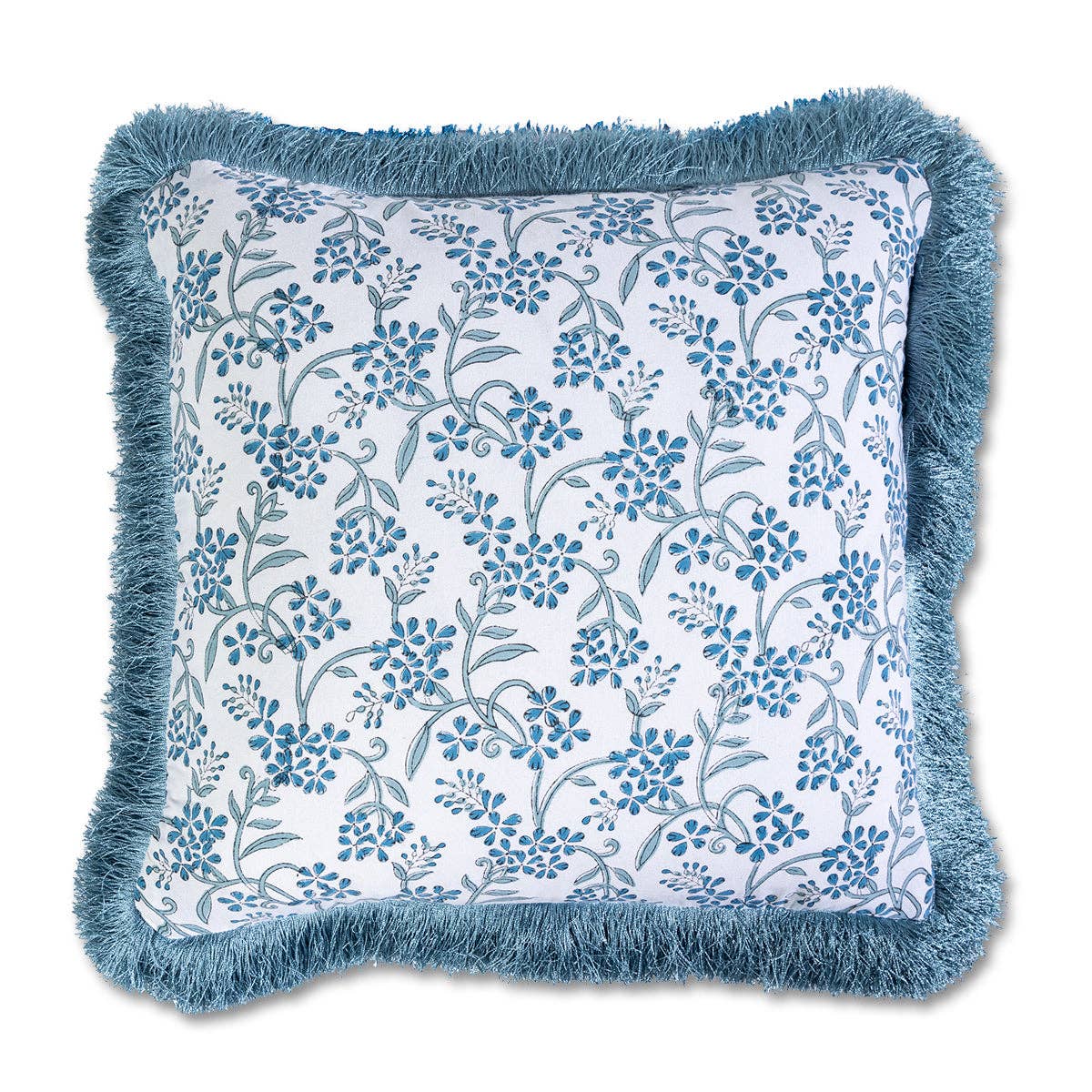 Furbish Studio - Fringe Blockprint Pillow - Sanibel