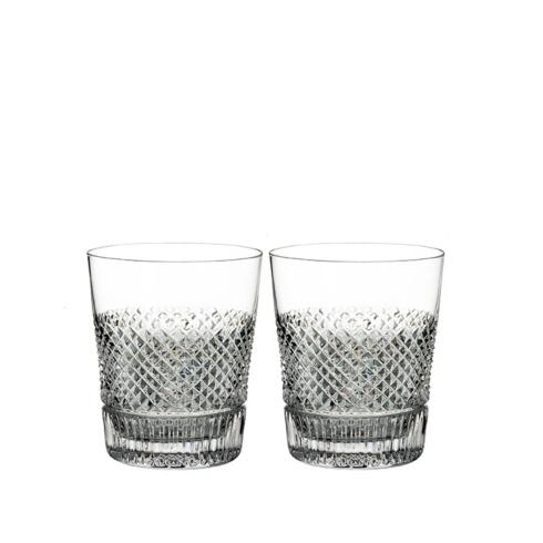 Waterford Diamond Line Double Old Fashioned Glass Set of 2