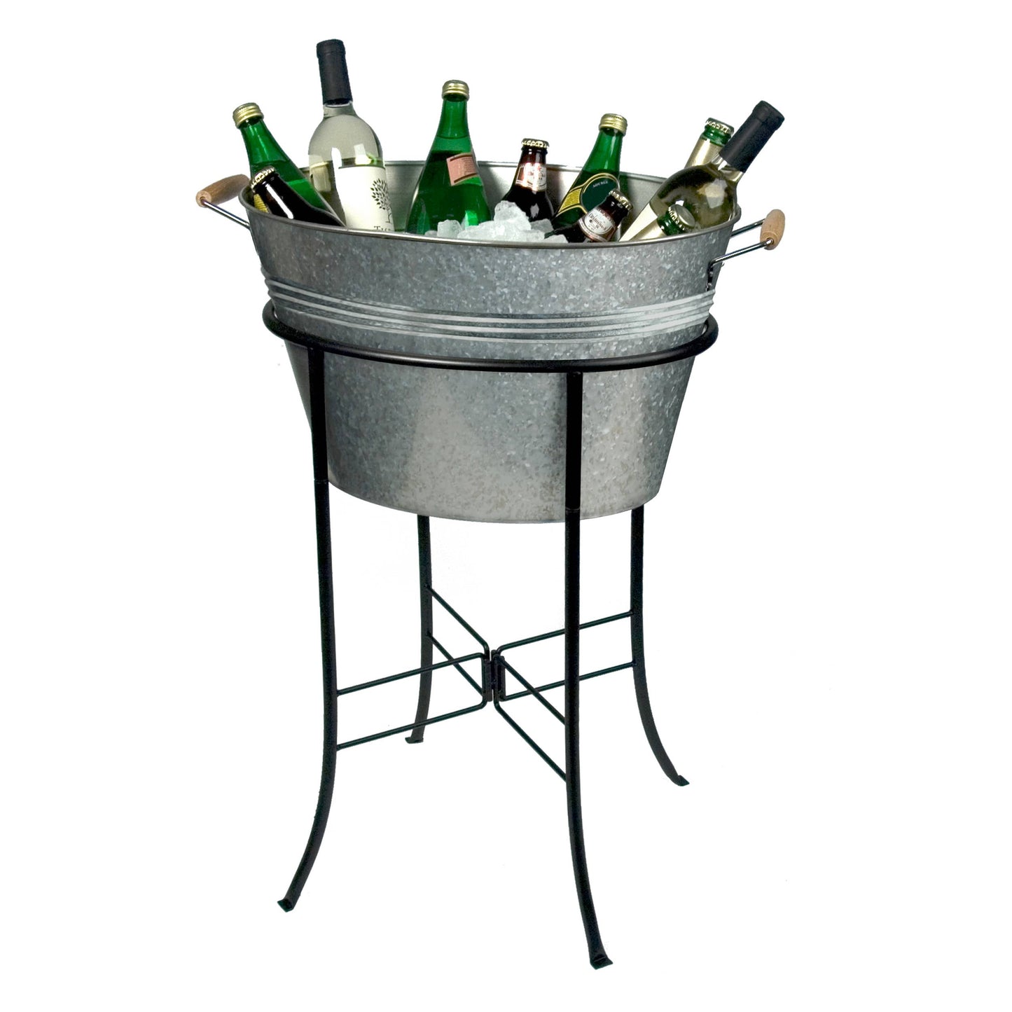 Artland - MASONWARE OVAL PARTY TUB W/STAND, GALVANIZED