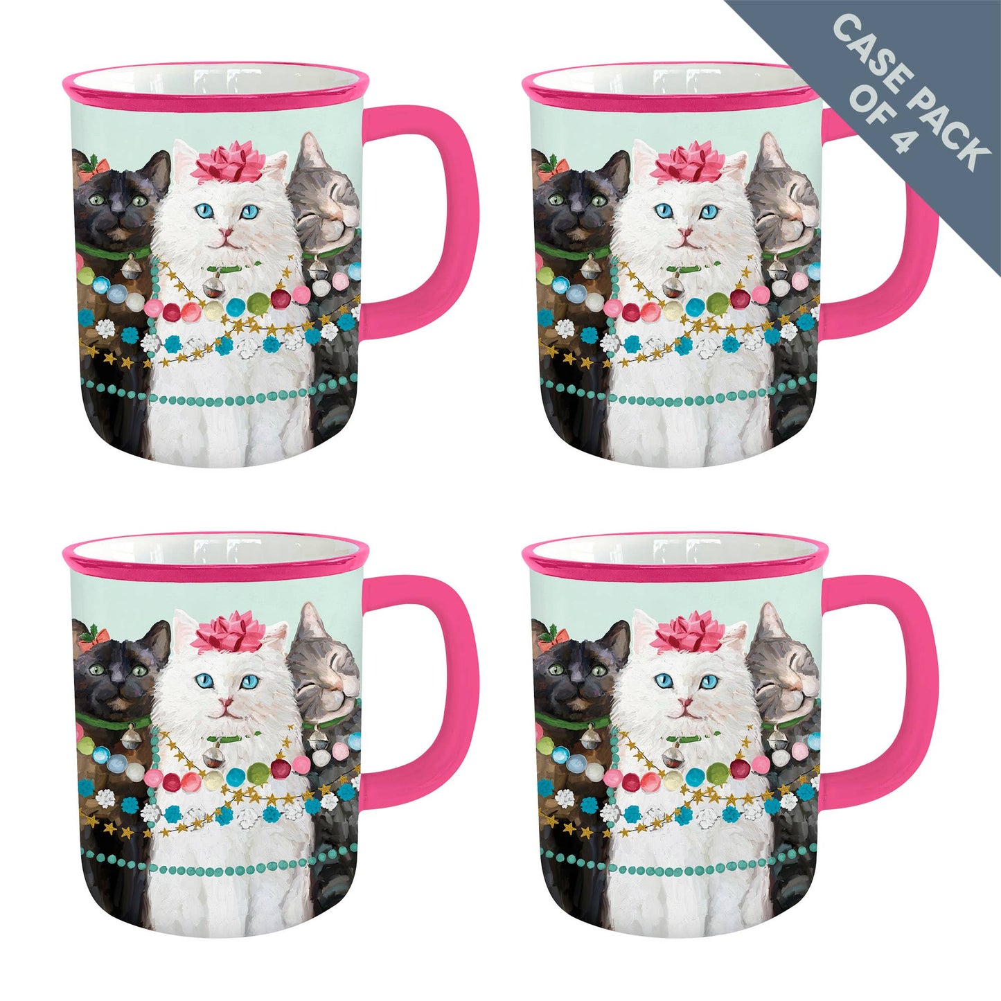 GreenBox Art - Holiday - Festive Cat Trio Bright - 4 Units Mug