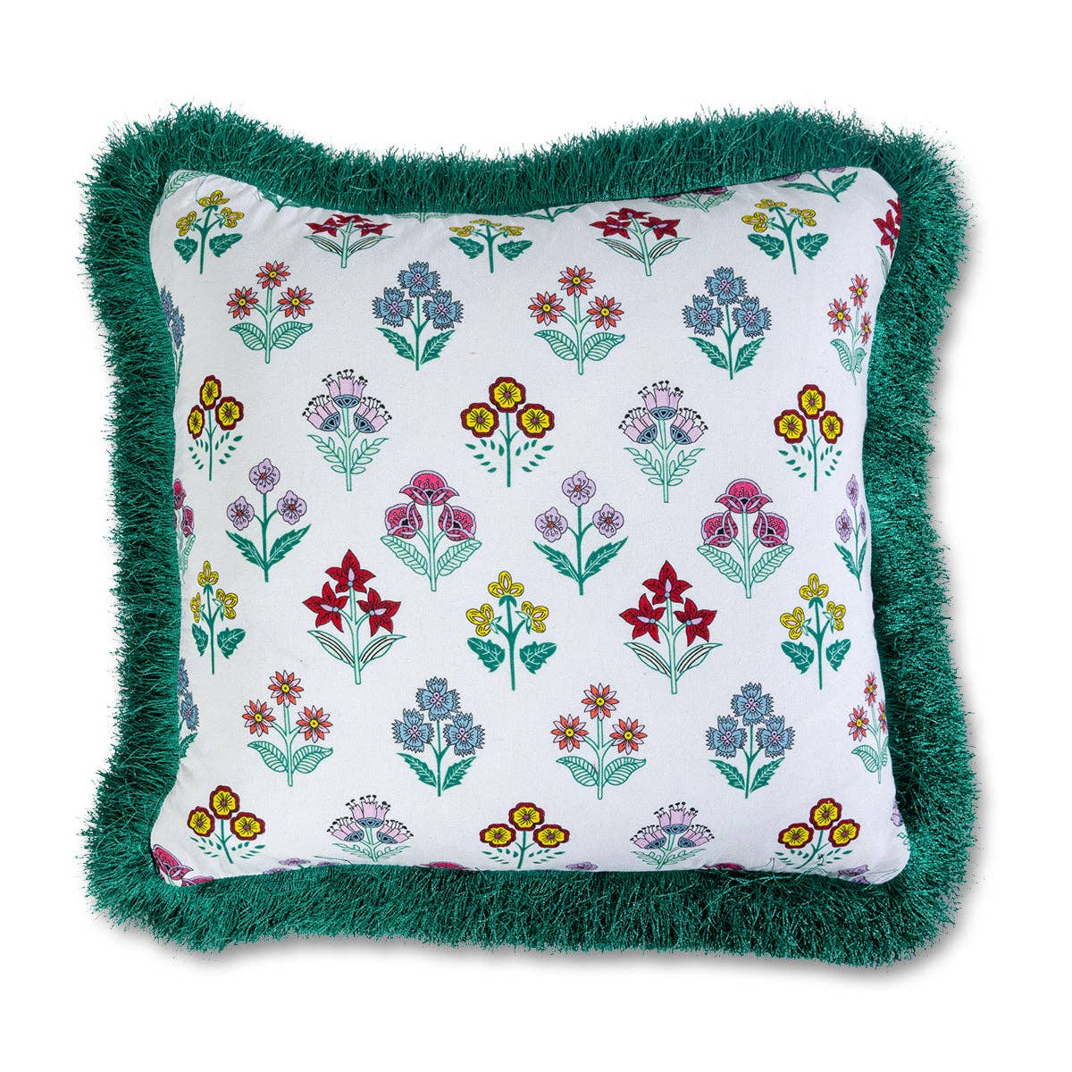 Furbish Studio - Fringe Blockprint Pillow - Elenna