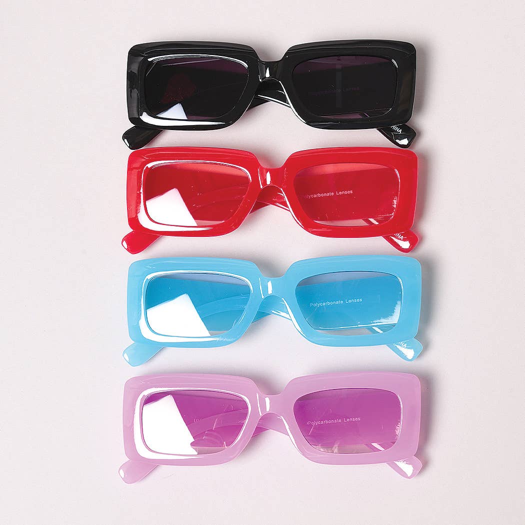 Fashion City - Kid's Pastel Rectangular Fashion Sunglasses