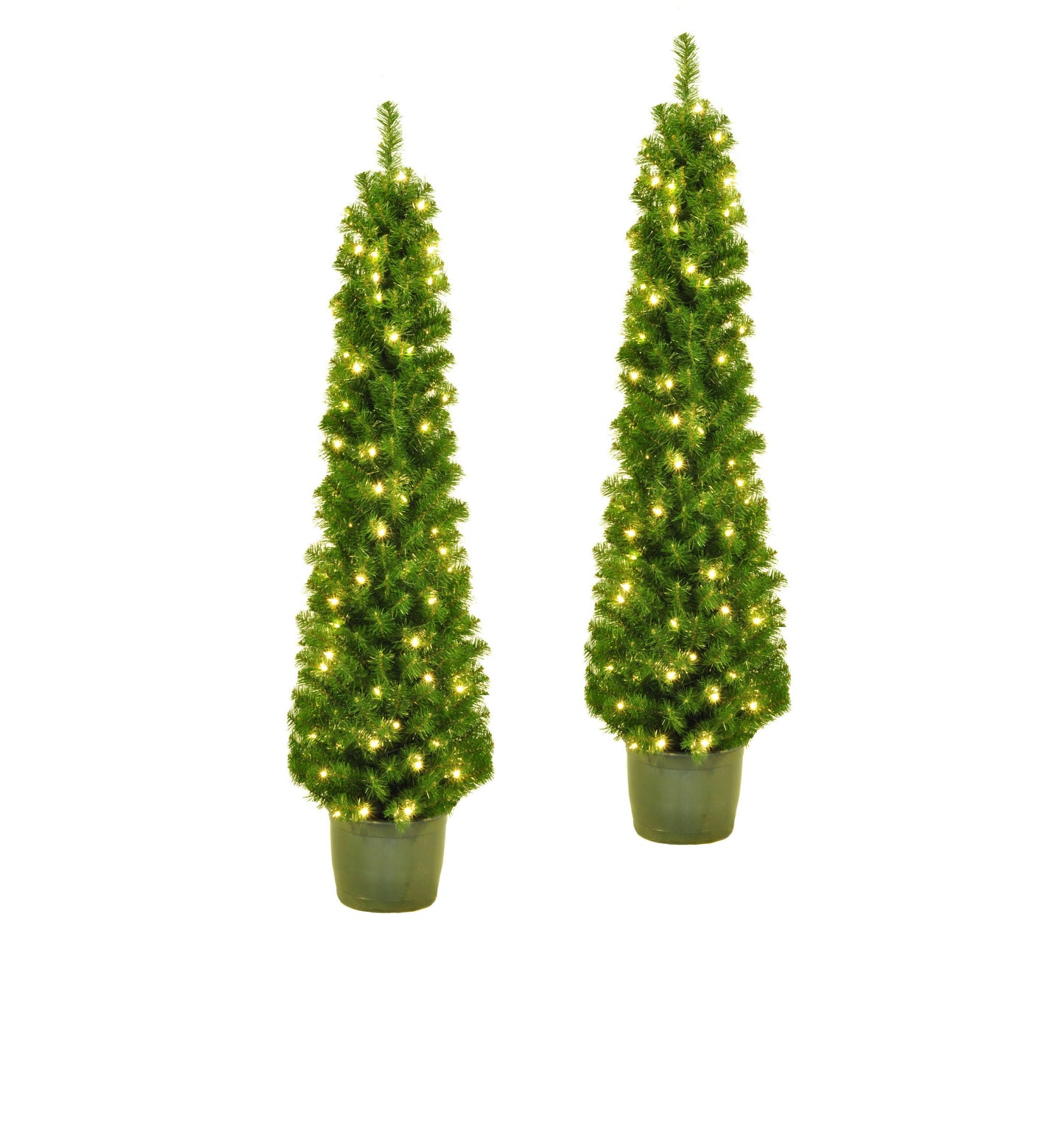 5'PRE-LIT POTTED PORCH TREE SET 2PC