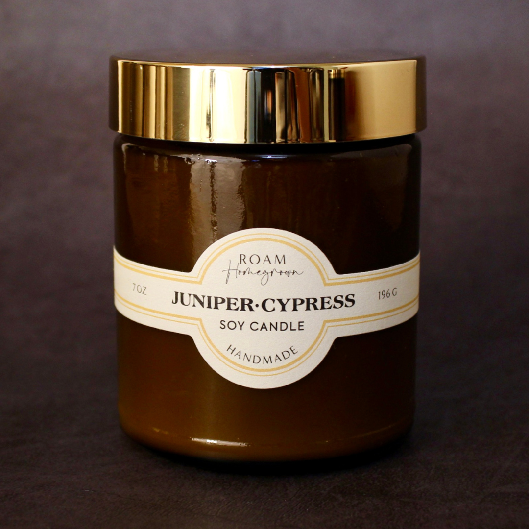 Scented Soy Candle, Juniper Cypress Jar Candle, Woodsy