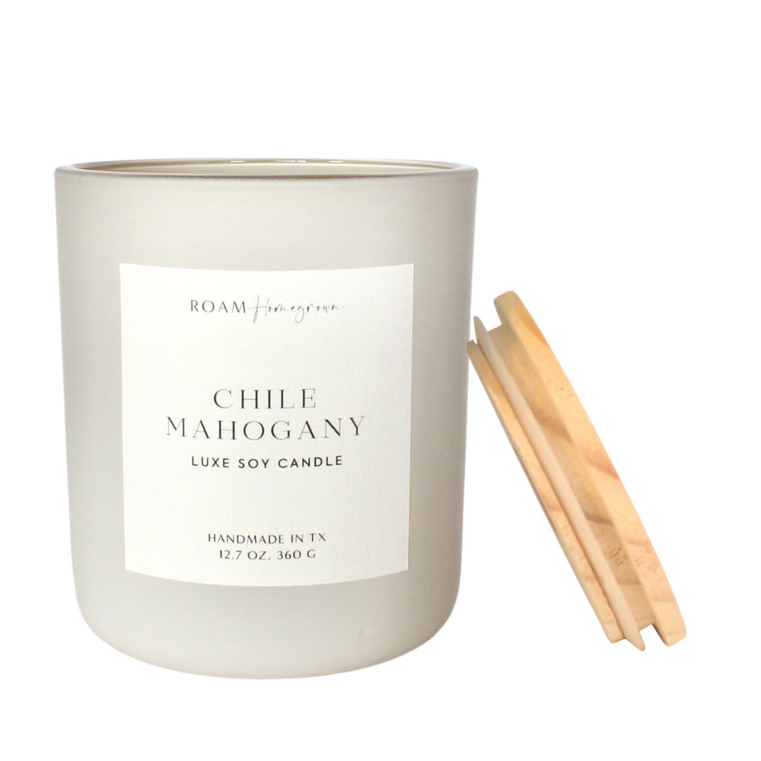 Chile Mahogany Oversized Luxe Soy Candle, Cream