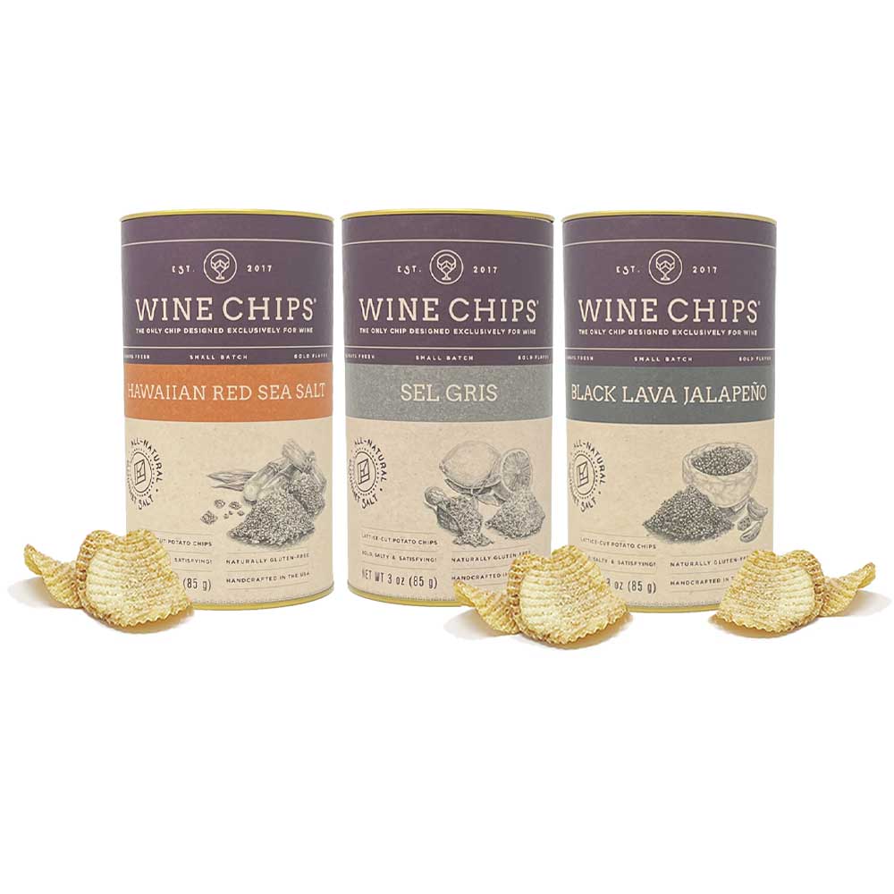 Wine Chips - 3 OZ. SALT OF THE EARTH COLLECTION - ESTATE MIXED CASE OF 12