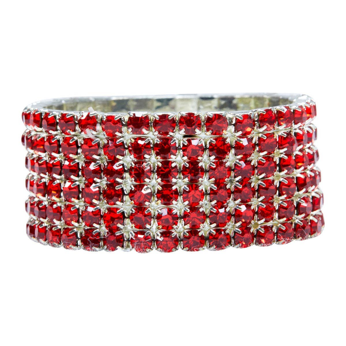 Rhinestone Elastic Napkin Ring (Set of 4): Red